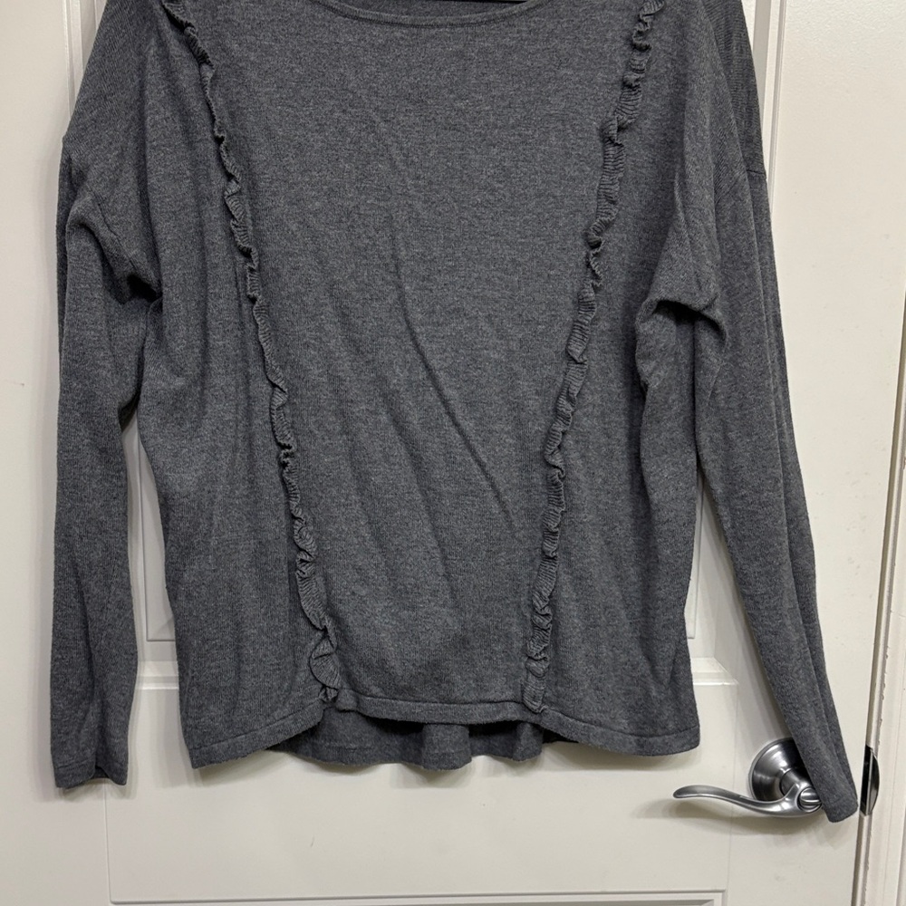 Loft Gray Women's Ruffle Top - Picture 3 of 8